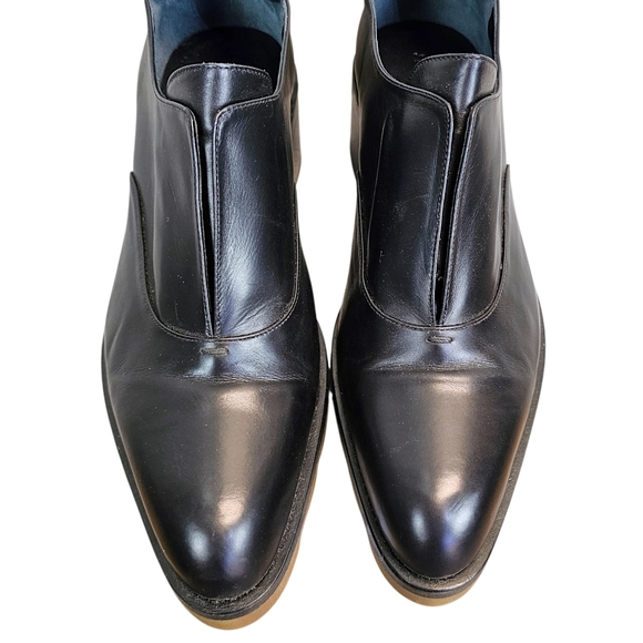 Jil Sander Black Leather Block Heel Loafers Minimalist Slip-On Designer Shoes 10 - Picture 9 of 14